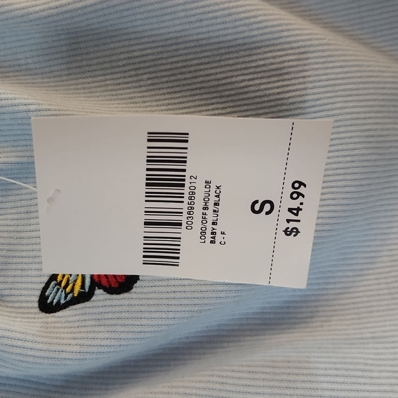 Forever 21 cropped off the shoulder top nwt size small - Picture 7 of 8